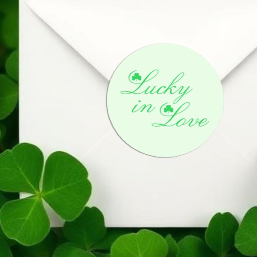 Lucky in Love Wedding Event Ronde Sticker