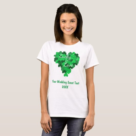 Lucky in Love Wedding Event T-shirt (Voorkant volledig)