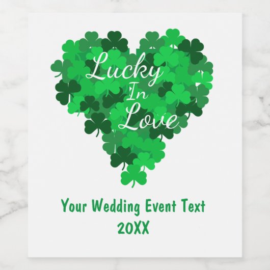 Lucky in Love Wedding Event Wijn Etiket (Enkel label)