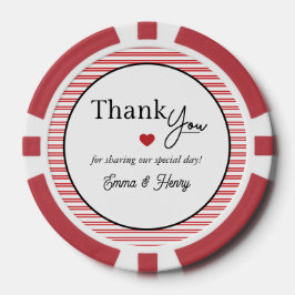 Lucky in Love Wedding Favor Poker Chips
