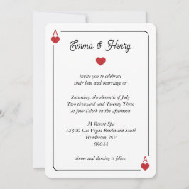 Lucky in Love Wedding Invitation Kaart