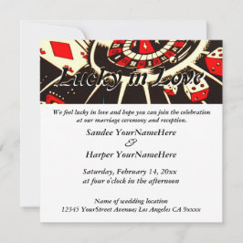 Lucky in Love Wedding Invitation Kaart