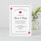 Lucky in Love Wedding Invitation  Kaart (Staand voorkant)