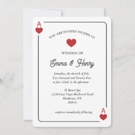 Lucky in Love Wedding Invitation  Kaart