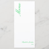 Lucky in Love Wedding Menu (Achterkant)