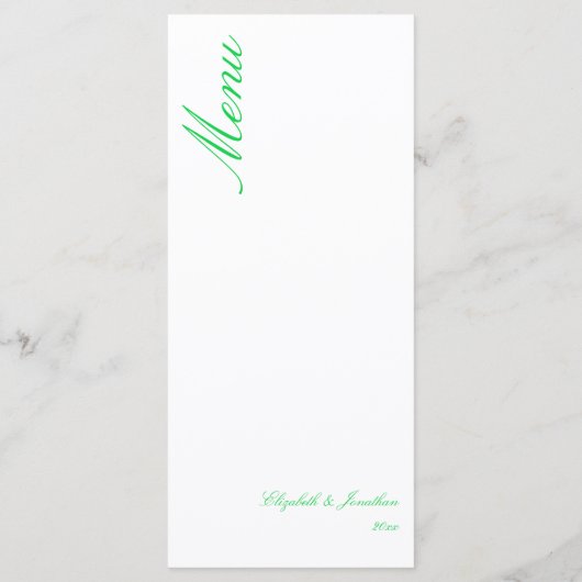 Lucky in Love Wedding Menu (Achterkant)