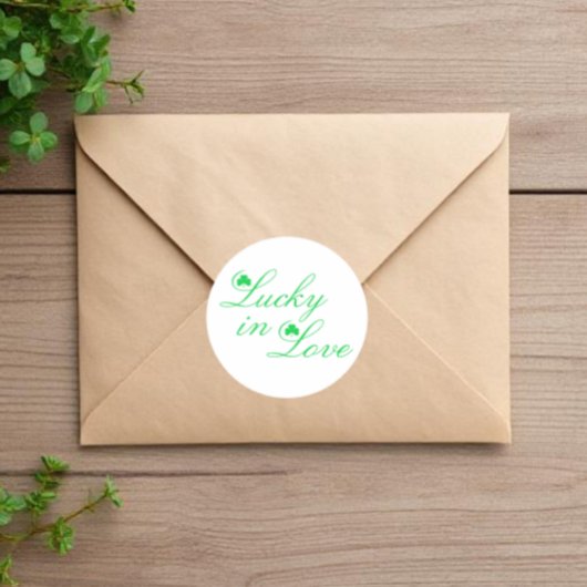 Lucky in Love Wedding Ronde Sticker