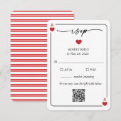 Lucky in Love Wedding RSVP Card with QR Option Kaart (Voorkant / Achterkant)