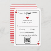 Lucky in Love Wedding RSVP Kaart met QR Option (Voorkant / Achterkant)