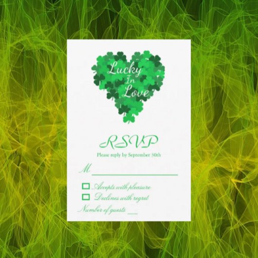 Lucky in Love Wedding RSVP Kaartje