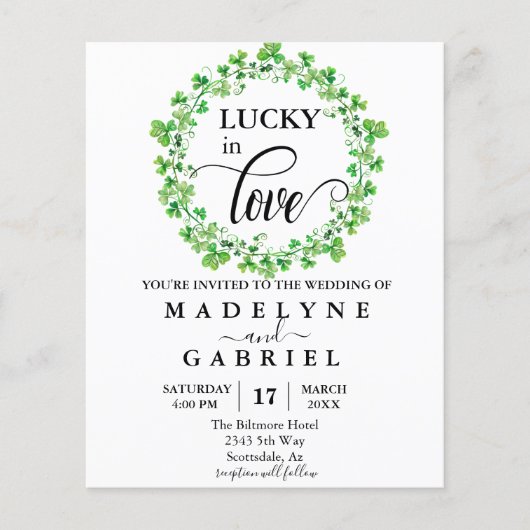Lucky in Love Wedding St. Patrick's Day Budget (Voorkant)