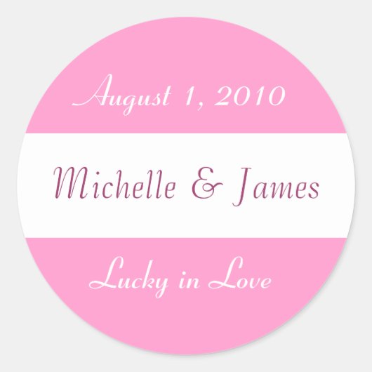 "Lucky in Love" Wedding Sticker (Voorkant)