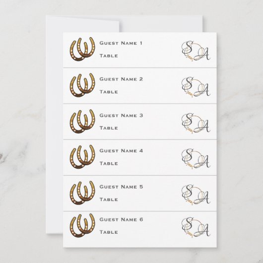 Lucky In Love Western Hoefijzer Trouwplaats Kaart (Voorkant)