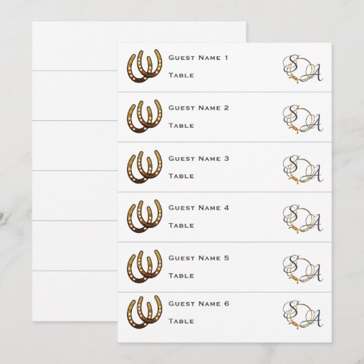 Lucky In Love Western Hoefijzer Trouwplaats Kaart (Voorkant / Achterkant)