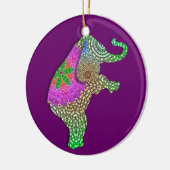 Lucky Indian Elephant in Rainbow Colors Keramisch Ornament (Links)