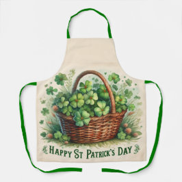 Lucky Irish 4-Leave Clover All-Over Print Schort