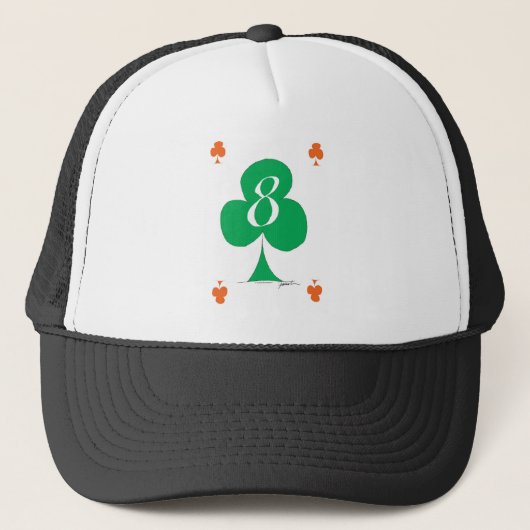 Lucky Irish 8 of Clubs, tony fernandes Trucker Pet (Voorkant)