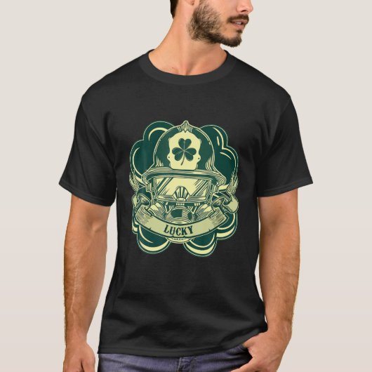 Lucky Irish American St Patricks Day Firefighter T-shirt (Voorkant)