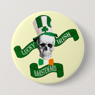 Lucky irish bar steward St Patrick's day Ronde Button 7,6 Cm