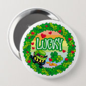 Lucky Irish Cat! Ronde Button 4,0 Cm (Voorkant /achterkant)