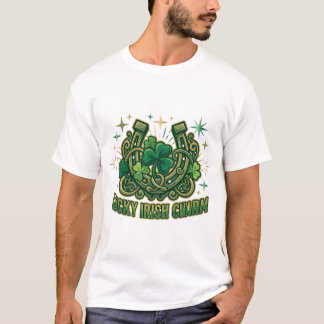 Lucky Irish Charm Horseshoe Design T-shirt