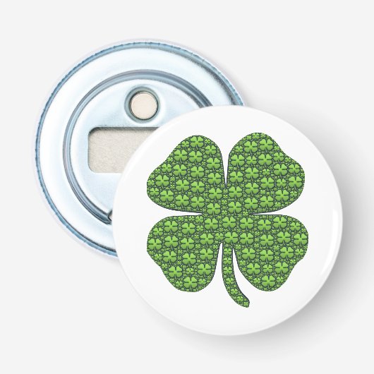 Lucky Irish Clover Button Flesopener (Voorkant)