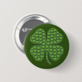 Lucky Irish Clover Donkergroen Ronde Button 5,7 Cm (Voorkant /achterkant)
