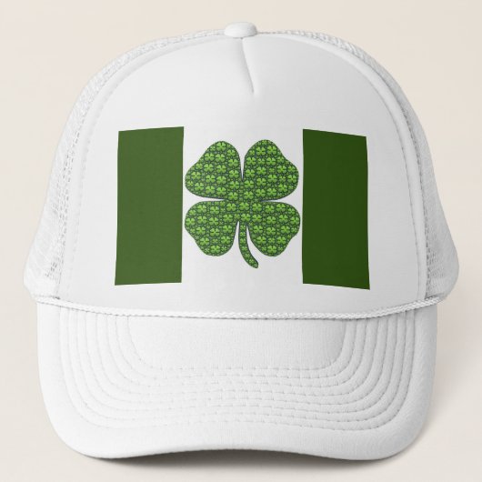 Lucky Irish Clover Flag Trucker Hat Pet (Voorkant)