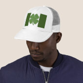 Lucky Irish Clover Flag Trucker Hat Pet (In situ)