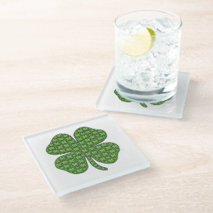 Lucky Irish Clover Glazen Onderzetter