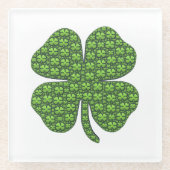 Lucky Irish Clover Glazen Onderzetter (Voorkant)