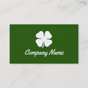 Lucky Irish Clover green business card template Visitekaartje