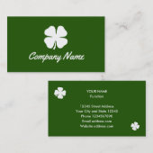 Lucky Irish Clover green business card template Visitekaartje (Voorkant / Achterkant)