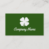 Lucky Irish Clover green business card template Visitekaartje (Voorkant)