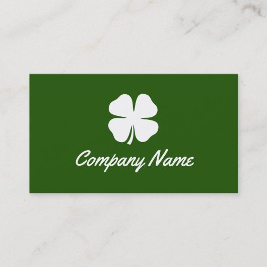 Lucky Irish Clover green business card template Visitekaartje (Voorkant)