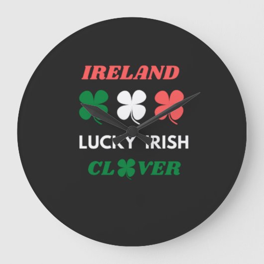 Lucky irish clover ierland st.patrick's dag grote klok (Voorkant)