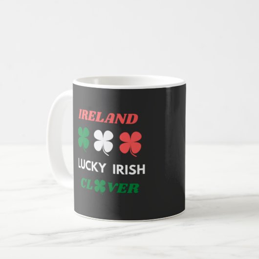 Lucky irish clover ierland st.patrick's dag koffiemok (Voorkant links)