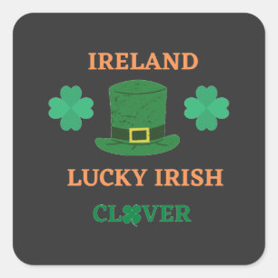 Lucky Irish clover Ierland Vierkante Sticker