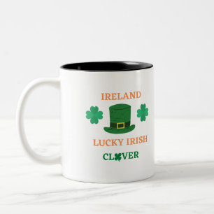 Lucky Irish clover Ireland T-Shirt Tweekleurige Koffiemok