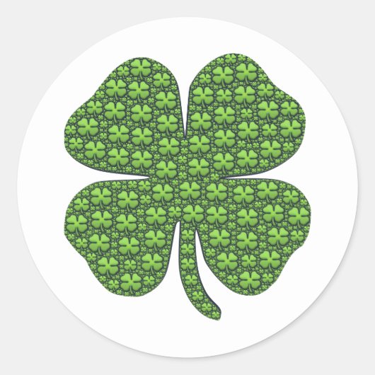 Lucky Irish Clover Ronde Sticker (Voorkant)