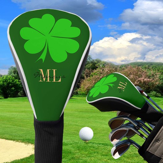 Lucky Irish Clover & Shamrock Golf monogramed Golfheadcover