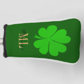 Lucky Irish Clover & Shamrock Golf monogramed Golfheadcover (Voorkant)