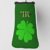 Lucky Irish Clover & Shamrock Golf monogramed Golfheadcover (Draai 90)