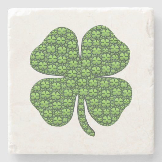 Lucky Irish Clover Stenen Onderzetter (Voorkant)