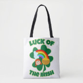 Lucky Irish Cute Shamrock Cartoon Tote Bag (Voorkant)