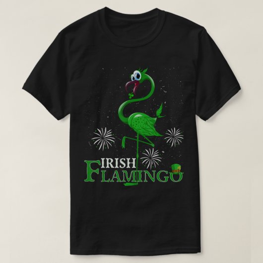 Lucky Irish Flamingo Green Saint Patrick Day 2023 T-shirt (Design voorkant)