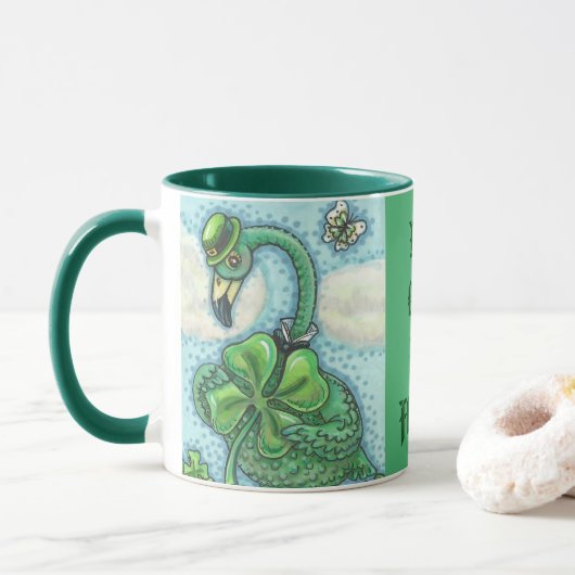 Lucky Irish Flamingo ST. PATRICK'S DAY MOK groen (Met donut)