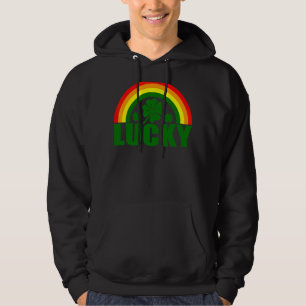 Lucky Irish Four Leaf C St Patrick's Day Rainbow Hoodie