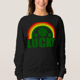 Lucky Irish Four Leaf C St Patrick's Day Rainbow Trui