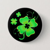 Lucky Irish Four Leaf Clover Button (Voorkant)